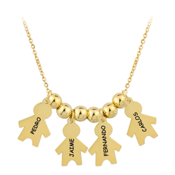 COLLAR 4 NIÑOS PLATA 1ª LEY CHAPADA                                                                 