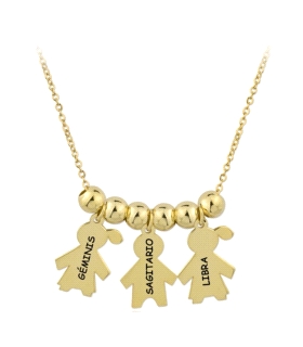 COLLAR 2 NIÑAS + 1 NIÑO PLATA 1ª LEY CHA                                                            