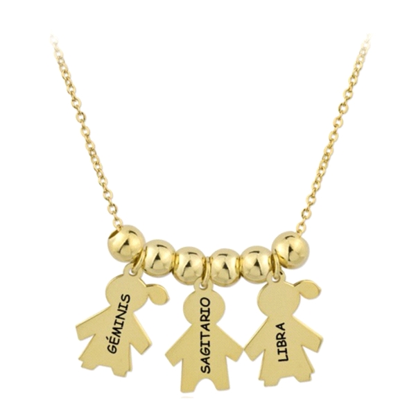 COLLAR 2 NIÑAS + 1 NIÑO PLATA 1ª LEY CHA                                                            