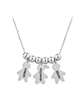 COLLAR 2 NIÑOS + 1 NIÑA PLATA 1ª LEY ROD                                                            