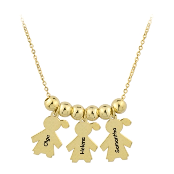 COLLAR 3 NIÑAS PLATA 1ª LEY CHAPADA                                                                 