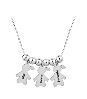 COLLAR 3 NIÑAS PLATA 1ª LEY RODIADA                                                                 