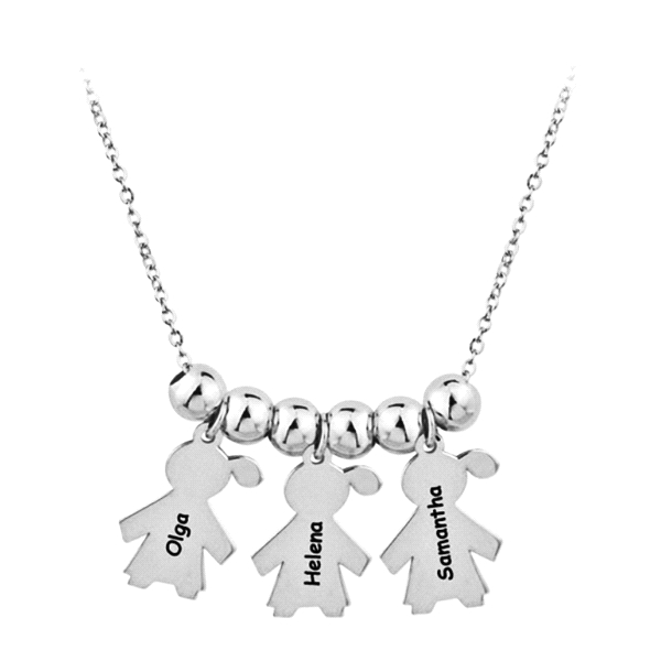COLLAR 3 NIÑAS PLATA 1ª LEY RODIADA                                                                 