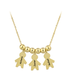 COLLAR 3 NIÑOS PLATA 1ª LEY RODIADA                                                                 
