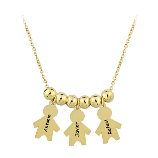COLLAR 3 NIÑOS PLATA 1ª LEY RODIADA                                                                 