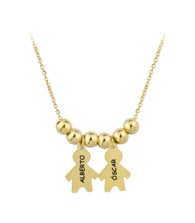 COLLAR NIÑO-NIÑO BRILLO PLATA 1ª LEY 42                                                             