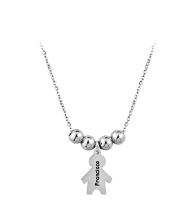 COLLAR NIÑO BRILLO PLATA 1ª LEY 42 CM.                                                              