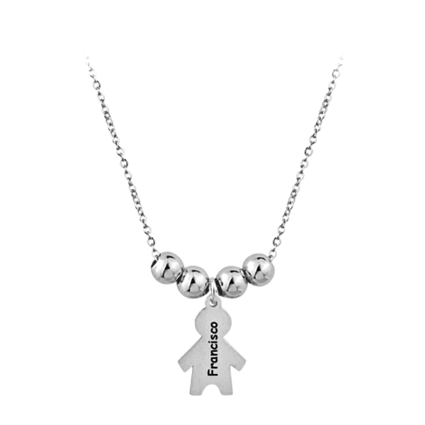 COLLAR NIÑO BRILLO PLATA 1ª LEY 42 CM.                                                              