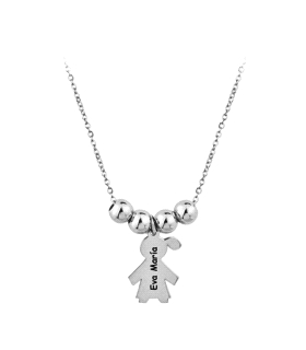 COLLAR NIÑA PLATA 1ª LEY RODIADA 42 + 3