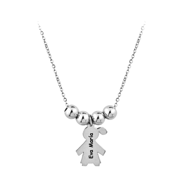 COLLAR NIÑA PLATA 1ª LEY RODIADA 42 + 3