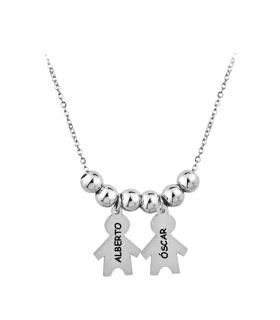 COLLAR NIÑO-NIÑO BRILLO PLATA 1ª LEY 42