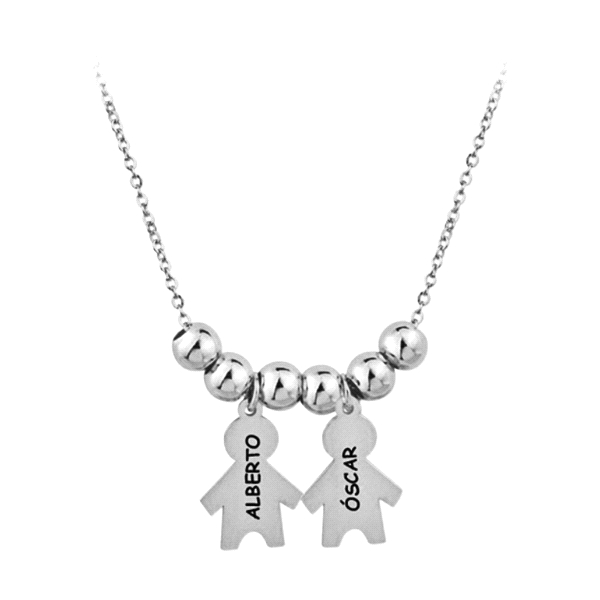 COLLAR NIÑO-NIÑO BRILLO PLATA 1ª LEY 42
