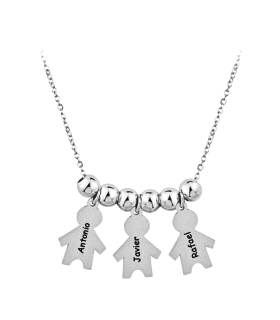 COLLAR 3 NIÑOS PLATA 1ª LEY RODIADA