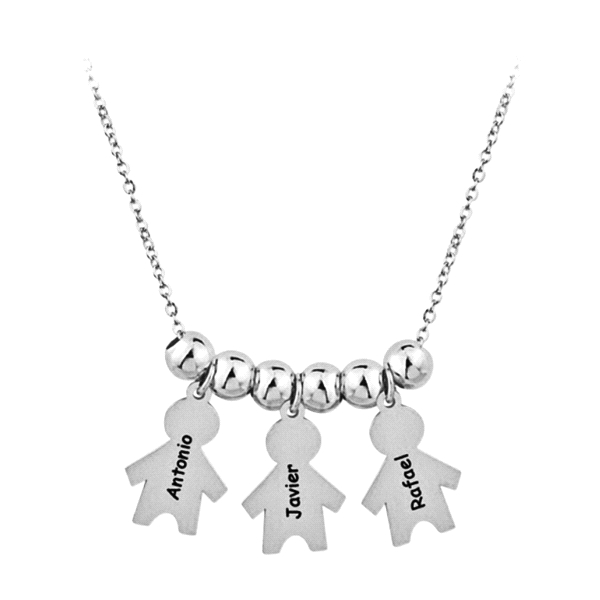 COLLAR 3 NIÑOS PLATA 1ª LEY RODIADA