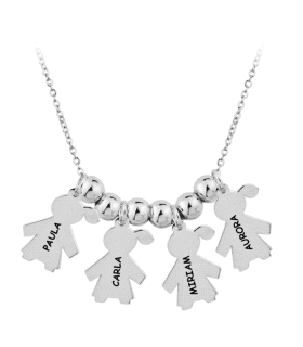 COLLAR 4 NIÑAS PLATA 1ª LEY RODIADA                                                                 
