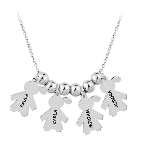 COLLAR 4 NIÑAS PLATA 1ª LEY RODIADA                                                                 