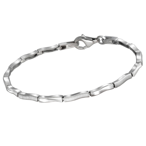 PULSERA  PLATA 1ª LEY RODIADA 19 CM.                                                                