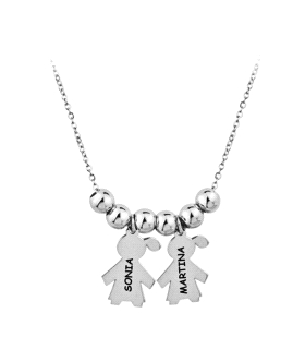 COLLAR NIÑA-NIÑA PLATA 1ª LEY 42 + 5 CM.