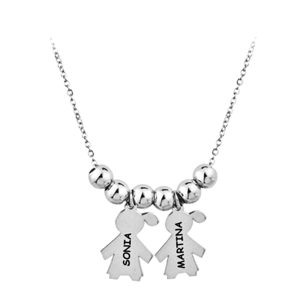 COLLAR NIÑA-NIÑA PLATA 1ª LEY 42 + 5 CM.