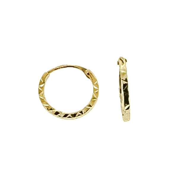 PENDIENTE CRIOLLA TALLADAS ORO 18 KTES.