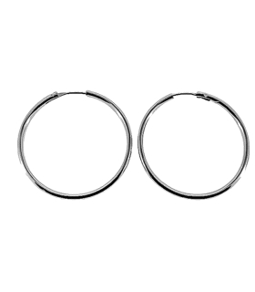 PENDIENTES AROS PLATA 1ª LEY 2 X 40 MM                                                              