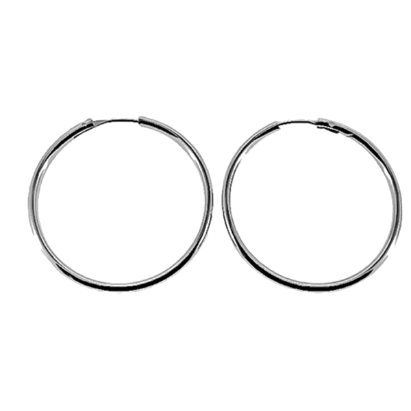 PENDIENTES AROS PLATA 1ª LEY 2 X 40 MM                                                              