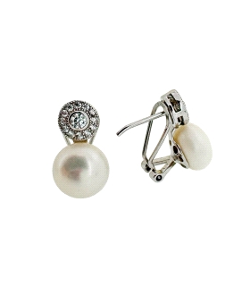 PENDIENTES PERLA TU Y YO PLATA 1ª LEY