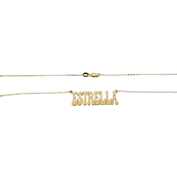 COLLAR LETRERO ESTRELLA ORO 18 KTES.                                                                