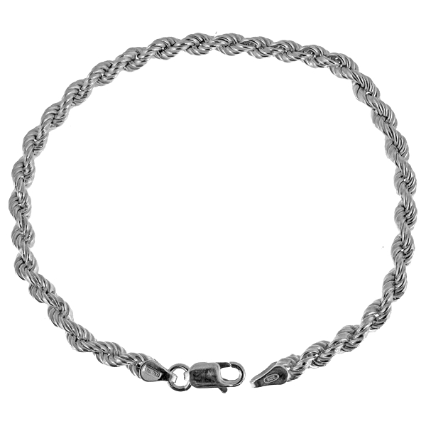 PULSERA CORDON UNISEX PLATA 1ª LEY 3.70                                                             