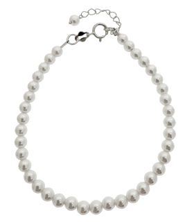 PULSERA CLASICA PERLAS SHELL PLATA 1ª LE                                                            