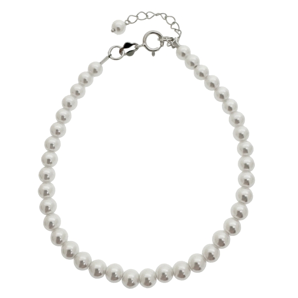 PULSERA CLASICA PERLAS SHELL PLATA 1ª LE                                                            