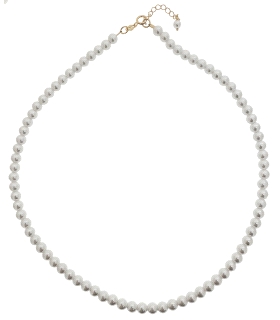 COLLAR CLASICO PERLAS SHELL PLATA 1ª LEY                                                            