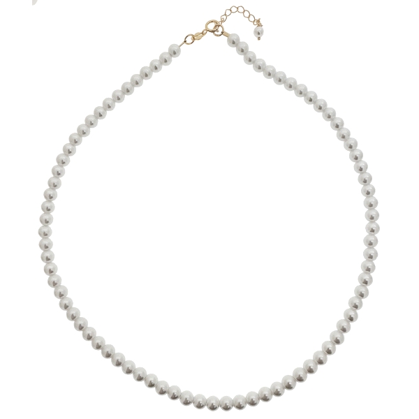 COLLAR CLASICO PERLAS SHELL PLATA 1ª LEY                                                            