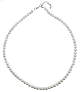 COLLAR CLASICO PERLAS SHELL PLATA 1ª LEY                                                            