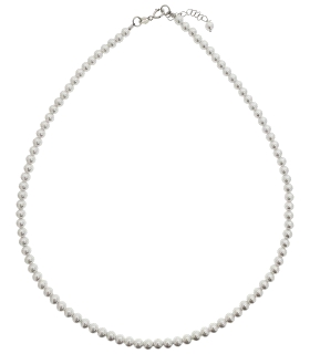 COLLAR CLASICO PERLAS SHELL PLATA 1ª LEY                                                            