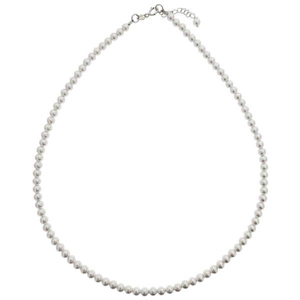 COLLAR CLASICO PERLAS SHELL PLATA 1ª LEY                                                            