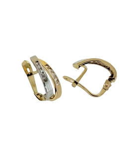 PENDIENTES CATALAN ORO 18 KTES. BICOLOR                                                             