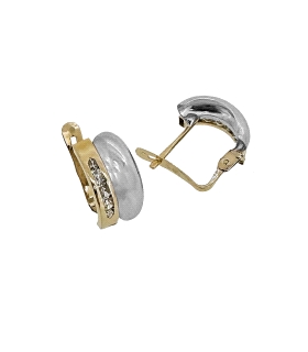 PENDIENTES CATALAN ORO 18 KTES. BICOLOR                                                             