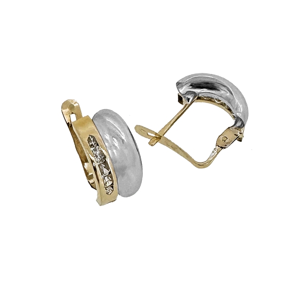 PENDIENTES CATALAN ORO 18 KTES. BICOLOR                                                             
