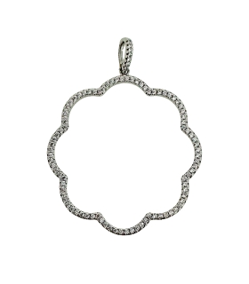 COLGANTE FLOR PLATA 1ª LEY 34 MM.                                                                   