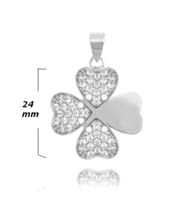 COLGANTE TREBOL PLATA 1ª LEY 24 MM.                                                                 