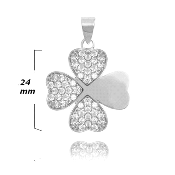 COLGANTE TREBOL PLATA 1ª LEY 24 MM.                                                                 