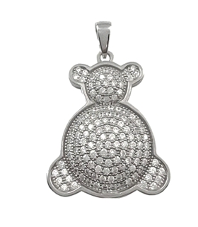 COLGANTE OSITO PLATA 1ª LEY 25 X 22 MM.                                                             