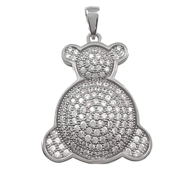 COLGANTE OSITO PLATA 1ª LEY 25 X 22 MM.                                                             