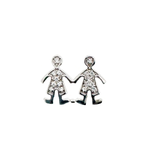 COLGANTE 2 NIÑOS PLATA 1ª LEY 20 X 25 MM                                                            