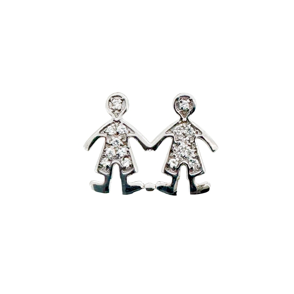 COLGANTE 2 NIÑOS PLATA 1ª LEY 20 X 25 MM                                                            