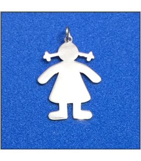 COLGANTE NIÑA PLATA 1ª LEY 23 X 17 MM.                                                              