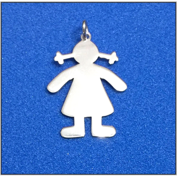 COLGANTE NIÑA PLATA 1ª LEY 23 X 17 MM.                                                              
