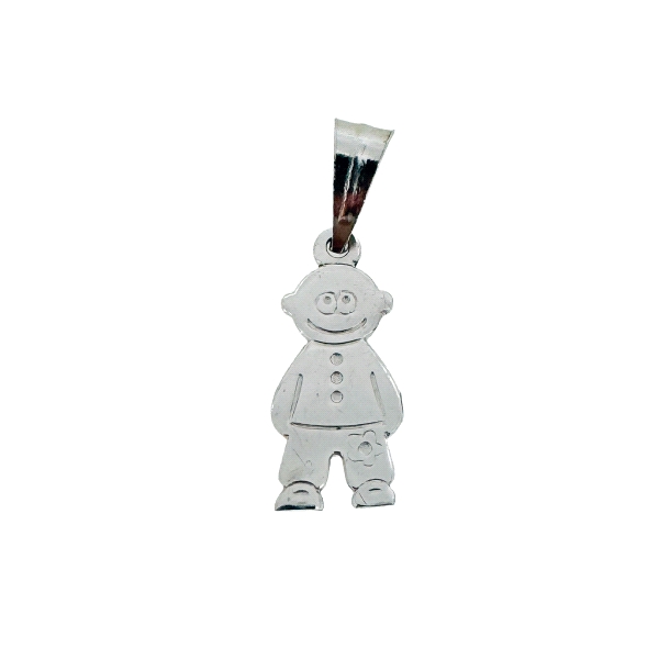 COLGANTE NIÑO PLATA 1ª LEY 24 X 9 MM.                                                               