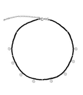 COLLAR PIEDRAS PLATA 1ª LEY 34 + 7 CM.                                                              